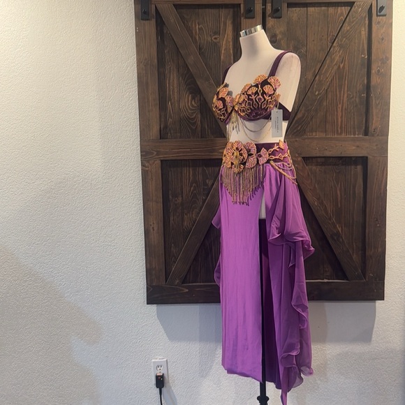 Dancewear Belly Dance Costume Bra&skirt 2pcs Set Stage Dance - Picture 6 of 16